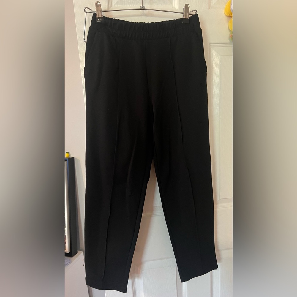 a new day Black Elastic-Waist Straight Leg Dress Pants